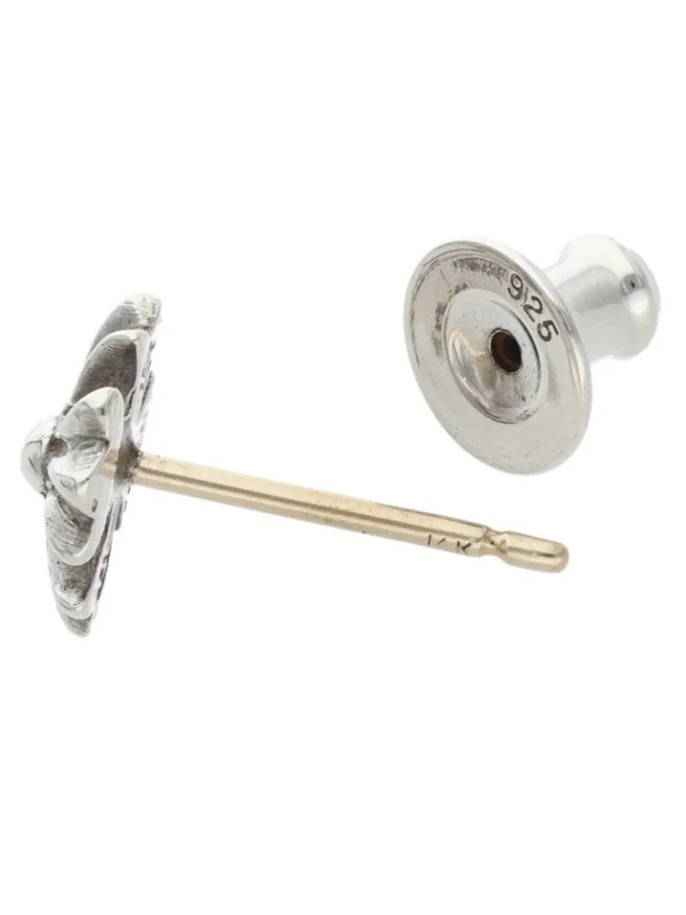 Chrome Hearts No2 CH Pls CH Plus Stud Silver Earrings